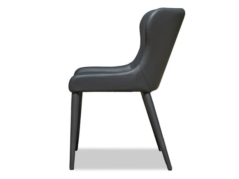 Arcadia Leather Dining Chair - Charcoal - Image 3