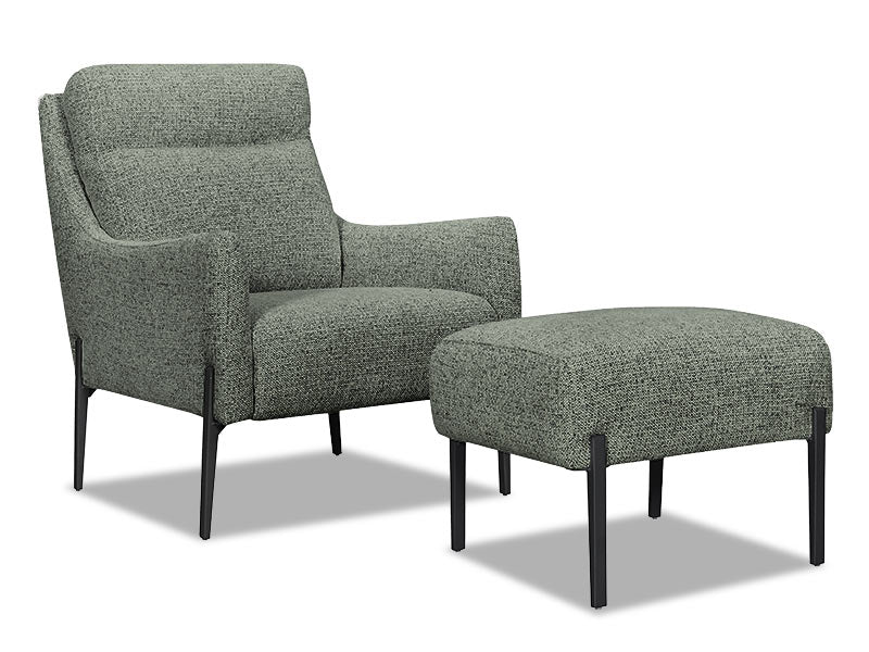 Bellevue Fabric Footstool - Green - Image 2