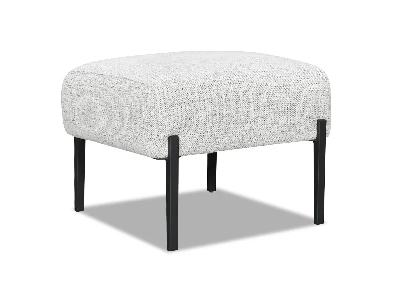 Bellevue Fabric Footstool - Grey - Image 2