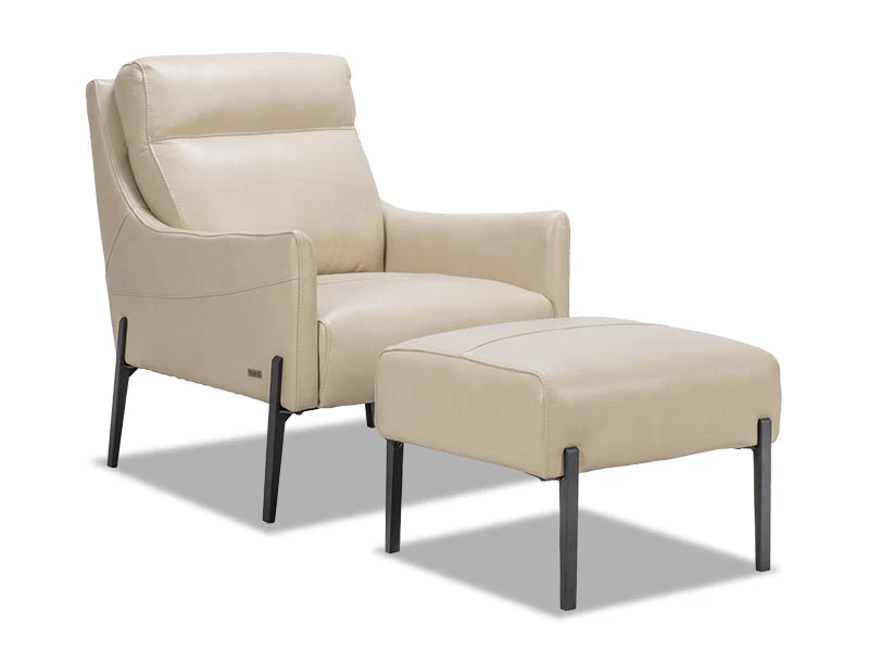 Bellevue Leather Footstool - Putty - Image 3