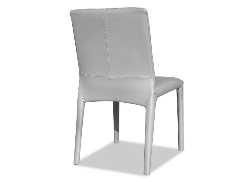Calla Dining Chair - Light Grey Leather - Image 2