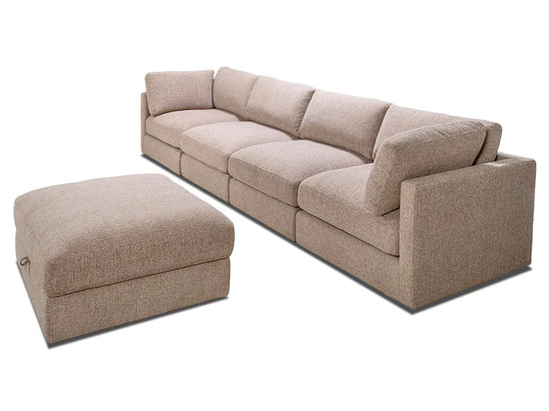 Capella 4 Seater + Ottoman - Cobblestone - Image 4