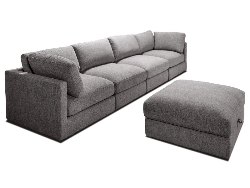 Capella 4 Seater + Ottoman - Caviar - Image 4