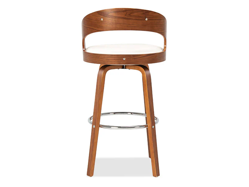 Captain Barstool 4 Legs - White/Walnut - Image 2