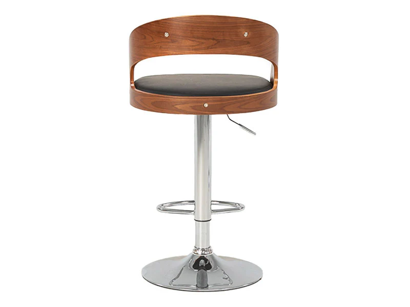 Captain Barstool Gas Lift - Black/Walnut - Image 2