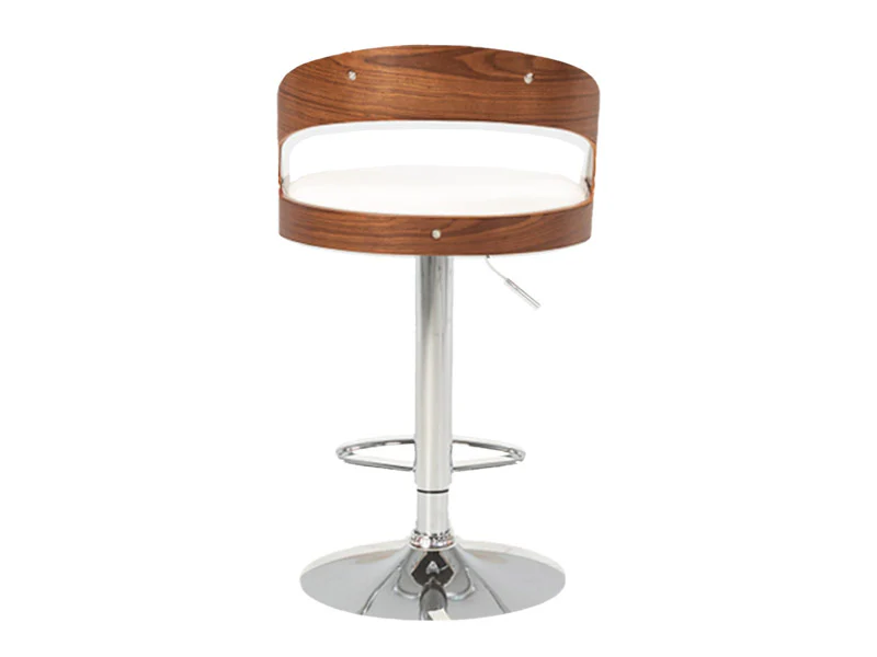Captain Barstool Gas Lift - White/Walnut - Image 2