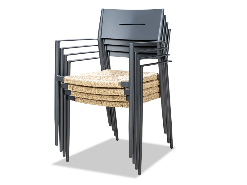 Cott Wicker Outdoor Dining Chair - Gunmetal - Image 3