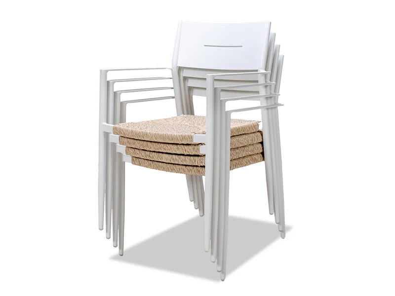 Cott Wicker Outdoor Dining Chair - White - Image 3