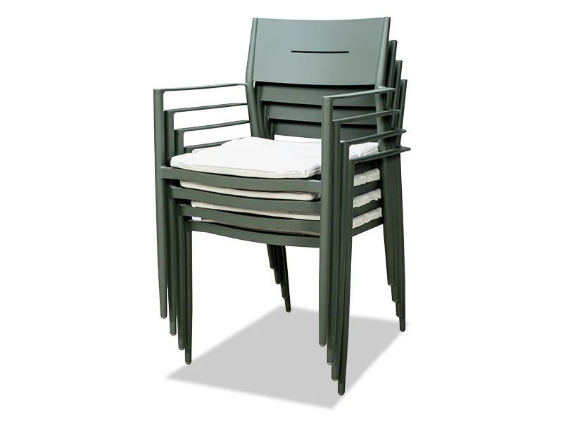Cottesloe Outdoor Dining Chair with Cushion - Green - Image 3
