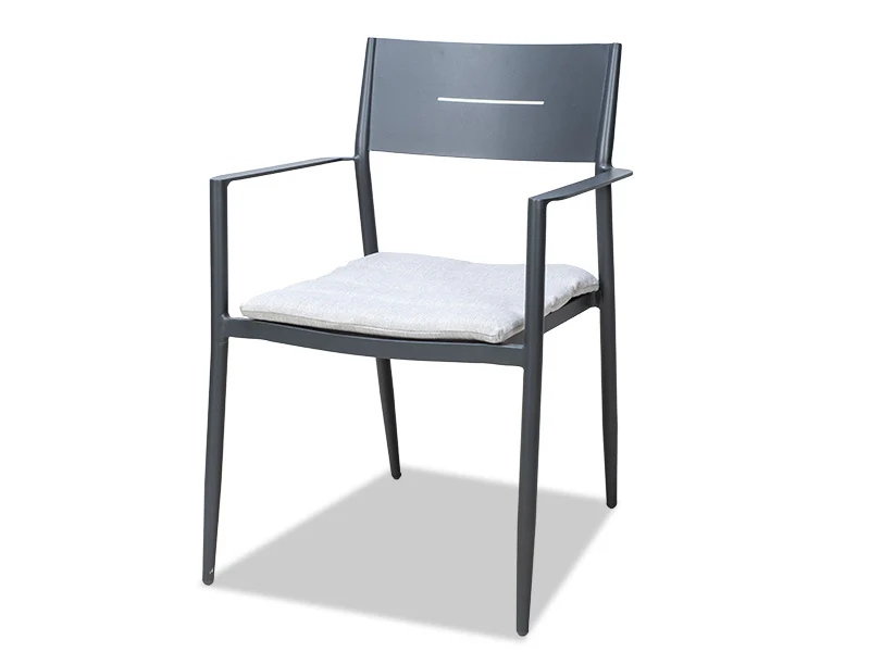 Cottesloe Outdoor Dining Chair with Cushion - Gunmetal - Image 2