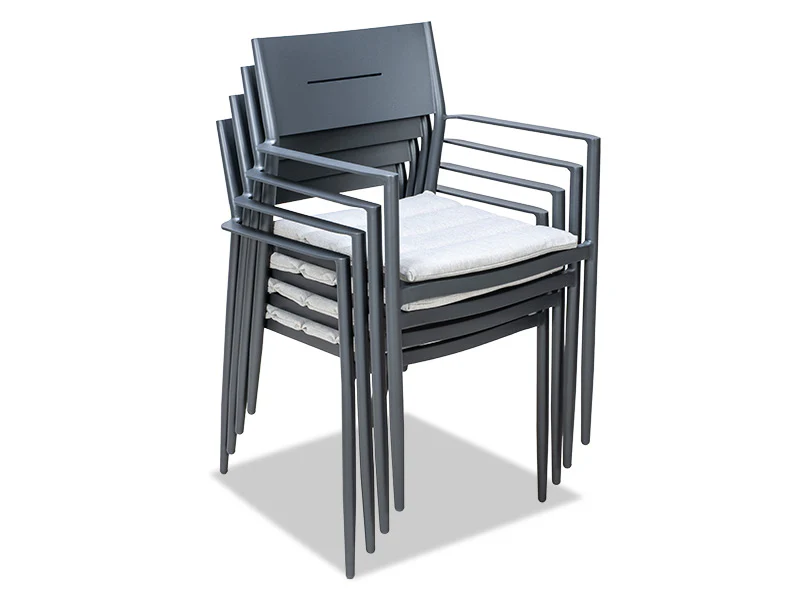 Cottesloe Outdoor Dining Chair with Cushion - Gunmetal - Image 3