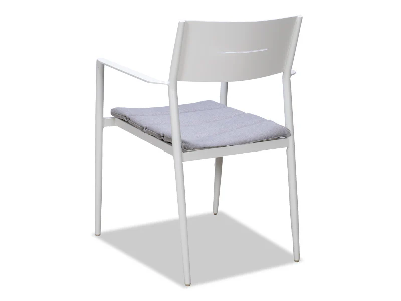 Cottesloe Outdoor Dining Chair with Cushion - White - Image 2