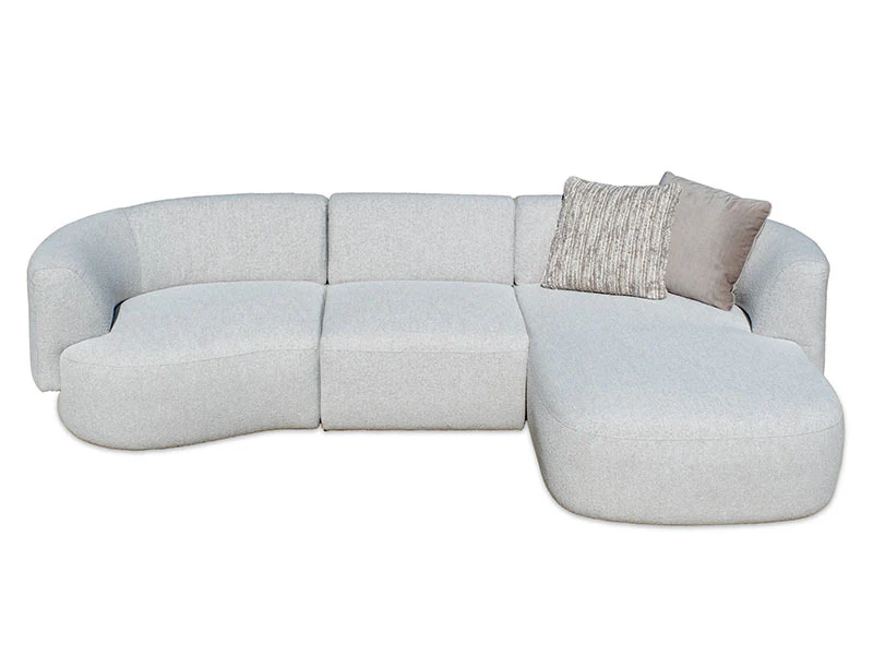 Curve 3 Seater Fabric Chaise - Image 2