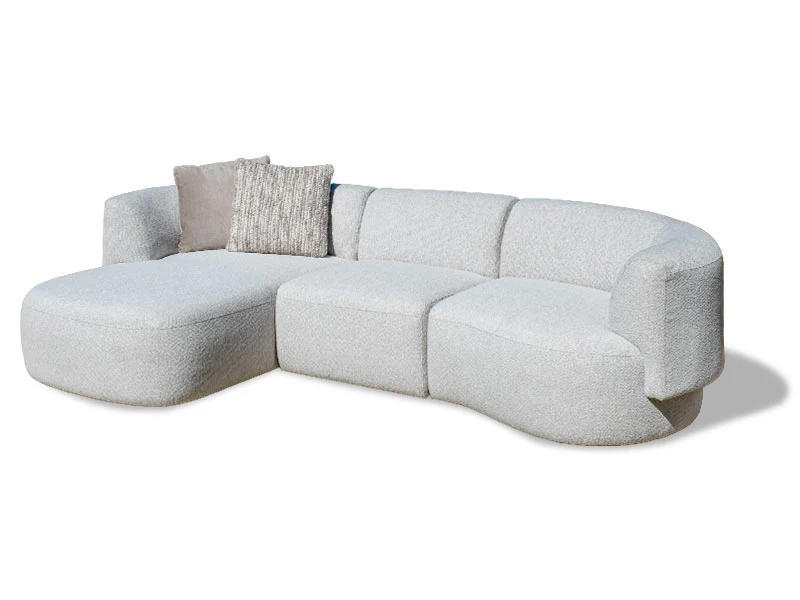 Curve 3 Seater Fabric Chaise - Image 3