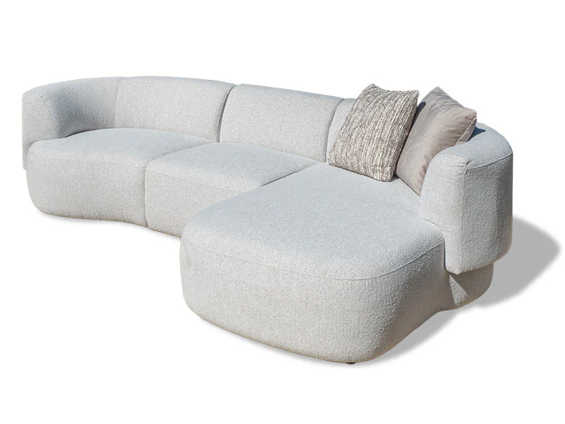 Curve 3 Seater Fabric Chaise - Image 4