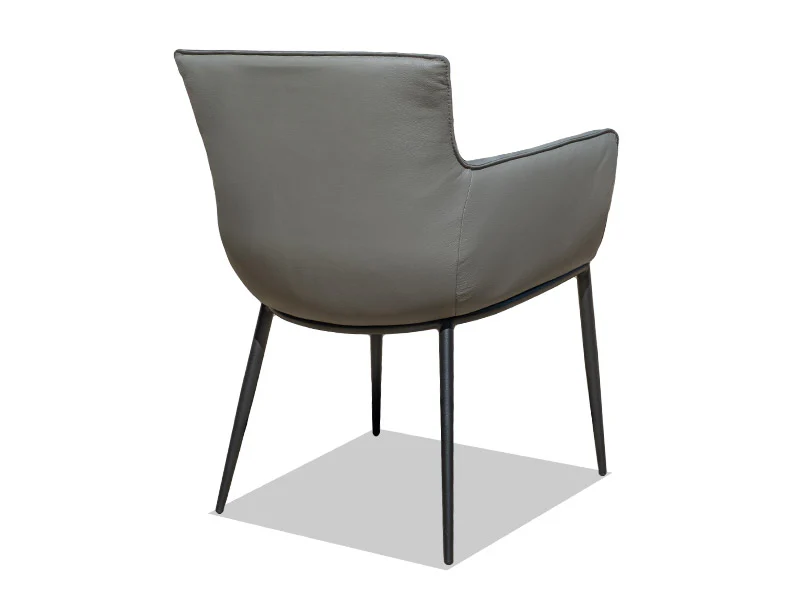 Holly Leather Dining Chair - Charcoal Leather - Image 2