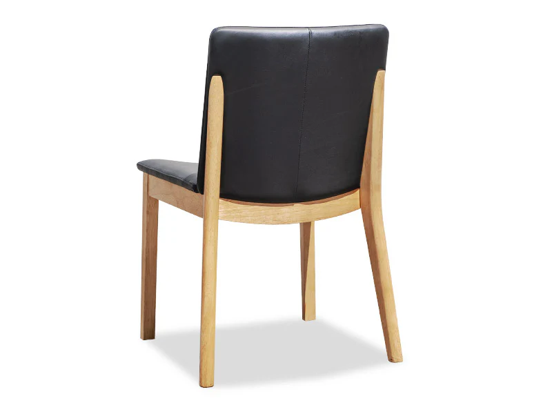 Luca Leather Dining Chair - Black - Image 2