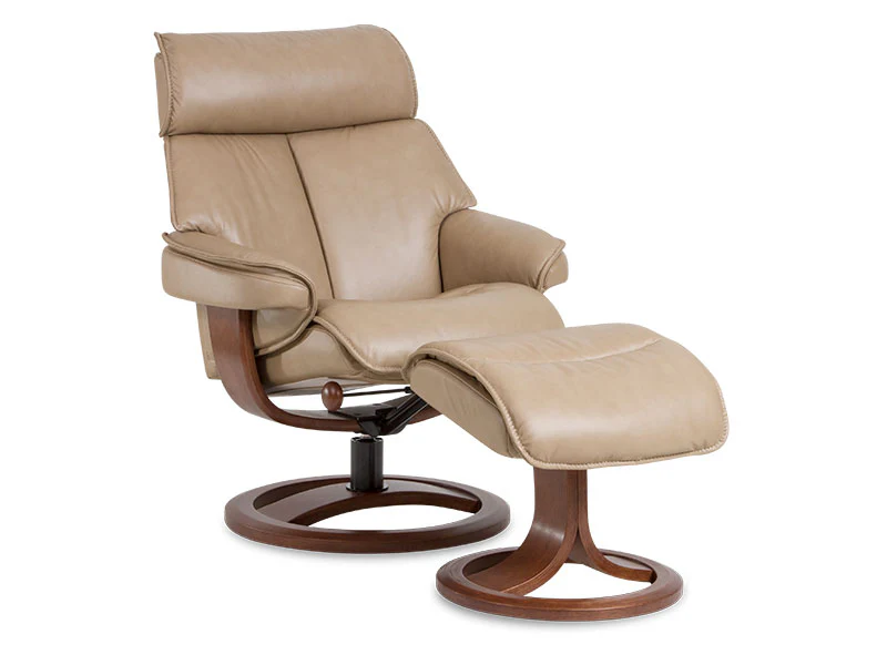 Nordic NC98 Large Chair & Ottoman - Stone Prime Leather - Image 3