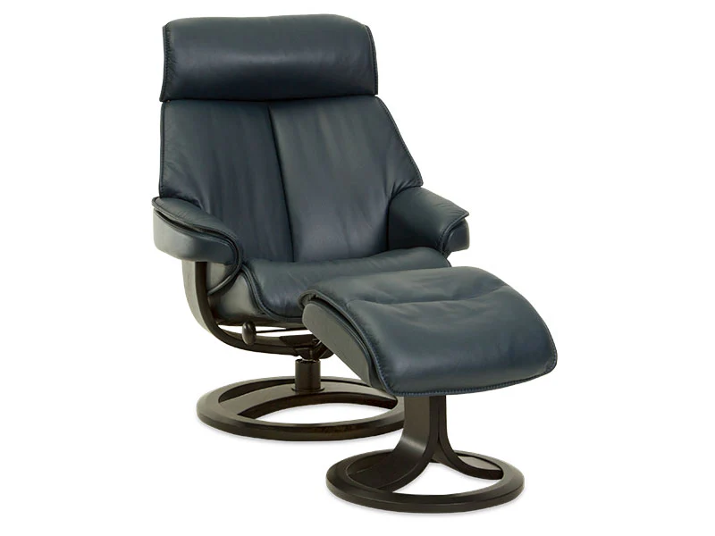 Nordic NC98 Large Chair & Ottoman - Stone Prime Leather - Image 4