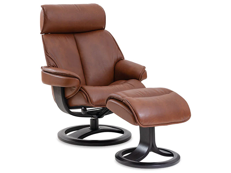 Nordic NC98 Large Chair & Ottoman - Stone Prime Leather - Image 5