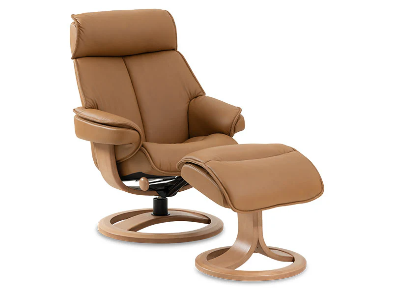 Nordic NC98 Large Chair & Ottoman - Stone Prime Leather - Image 7
