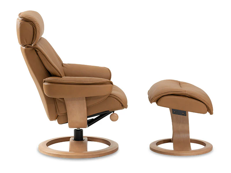 Nordic NC98 Large Chair & Ottoman - Stone Prime Leather - Image 8