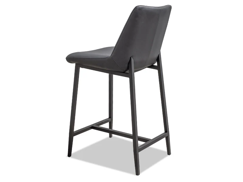 Oliver Leather Barstool - Black - Image 3