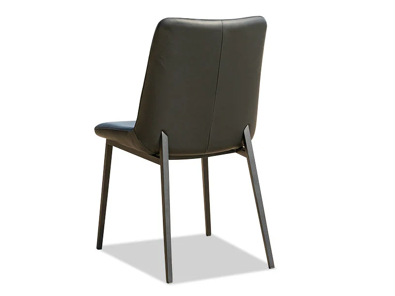 Oliver Leather Dining Chair - Black - Image 2