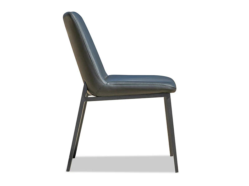 Oliver Leather Dining Chair - Black - Image 3