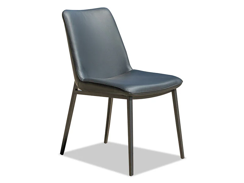 Oliver Leather Dining Chair - Black - Image 4