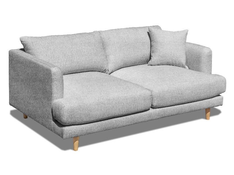 Rae 2 Seater Fabric Sofa - Grey - Image 2