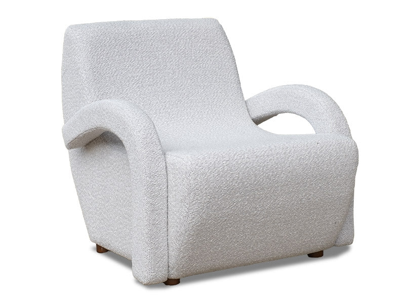 Retro Accent Chair - Light Grey - Image 3