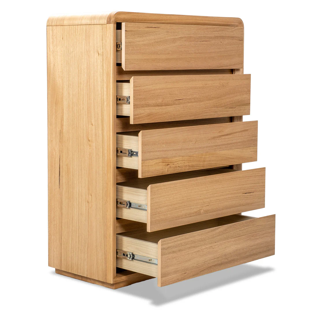 Serpentine Tall Boy - 5 Drawer - Image 4