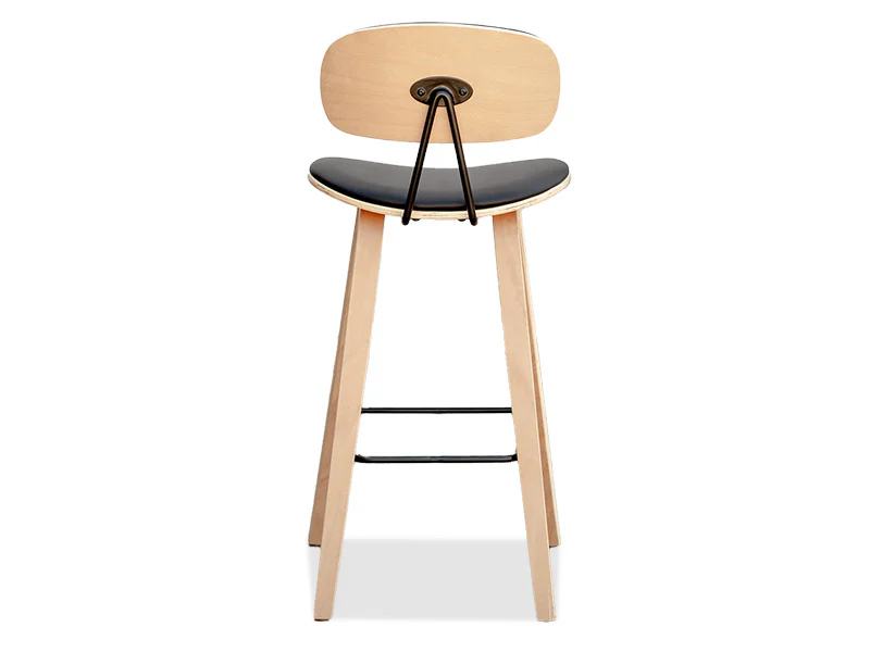 Sleek Barstool 4 Legs - Black/Natural - Image 2