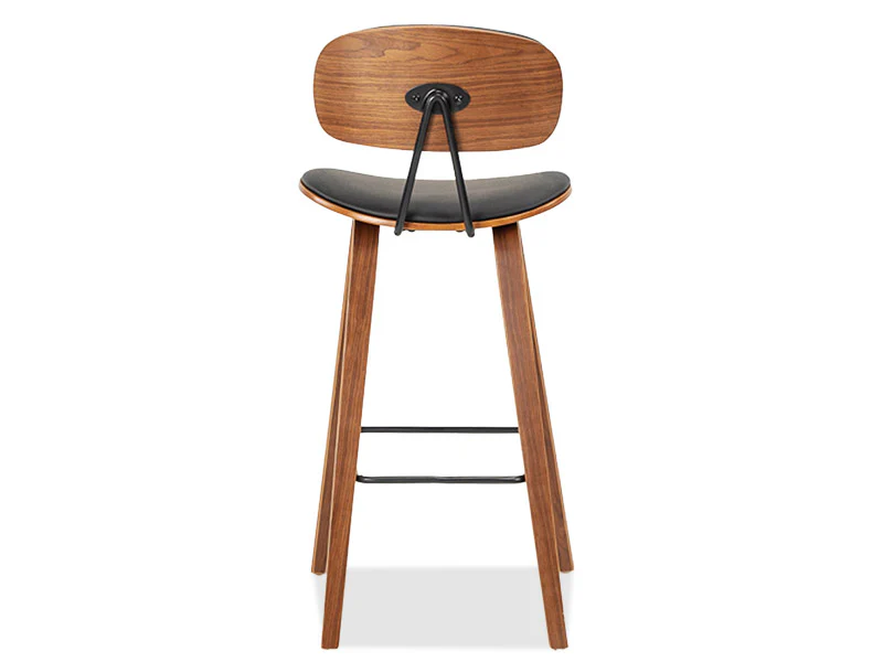 Sleek Barstool 4 Legs - Black/Walnut - Image 2