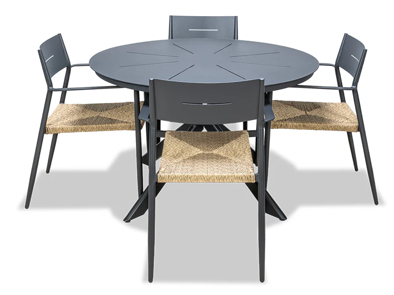 Sleek Outdoor Dining Table - Gunmetal - Image 3