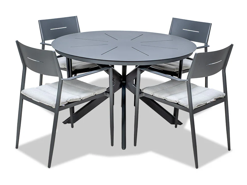 Sleek Outdoor Dining Table - Gunmetal - Image 4