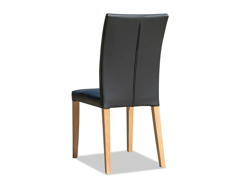 Trent Leather Dining Chair - Black - Image 2