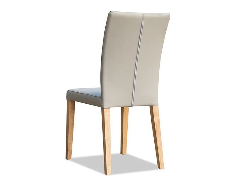 Trent Leather Dining Chair - Light Grey - Image 2