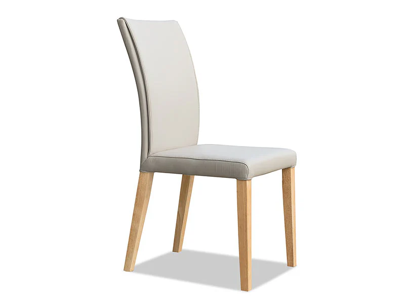 Trent Leather Dining Chair - Light Grey - Image 4