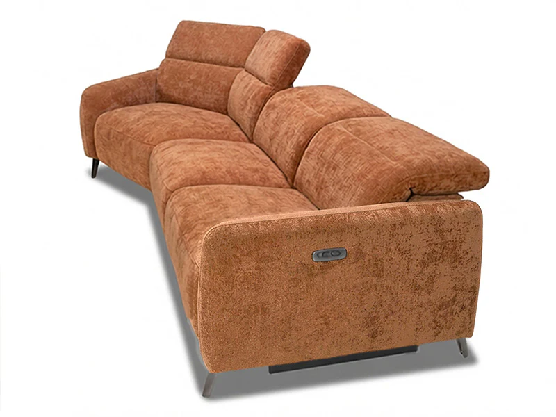 Uptown 3 Seat Recliner Chaise - Caramel - Image 4