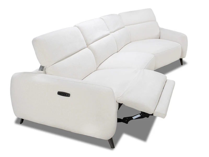 Uptown 3 Seat Recliner Chaise - Light Grey - Image 4