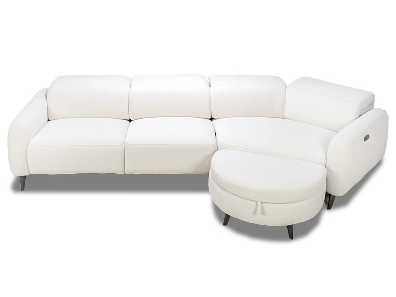 Uptown 3 Seat Recliner Chaise - Light Grey - Image 8